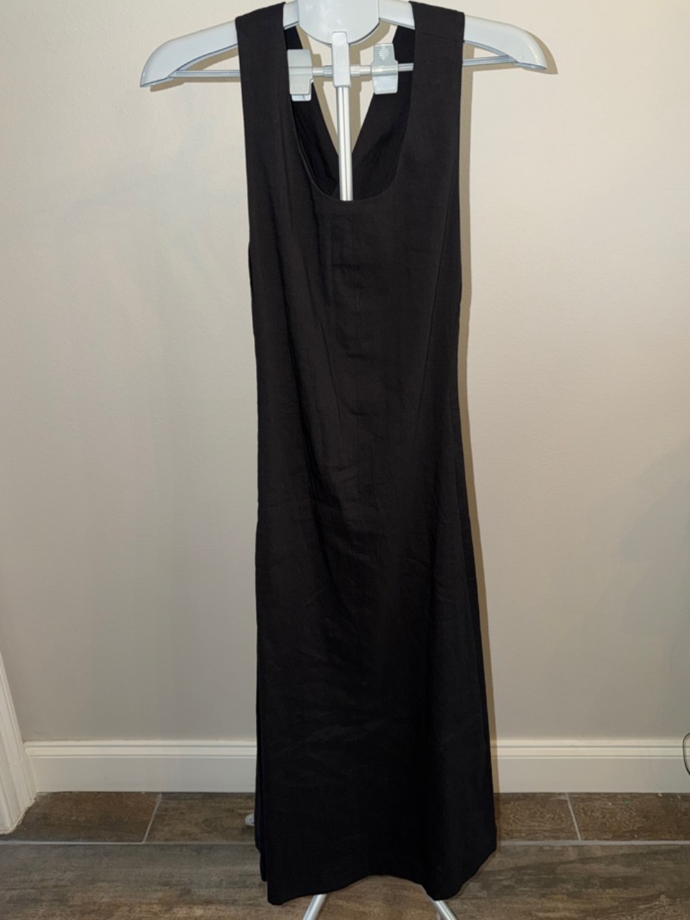 Theory Black Scoop-Neck Midi Dress